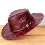 Chapéu Cowboy 3 Cravos em Couro – Semi-curva Cinza | L Jacó